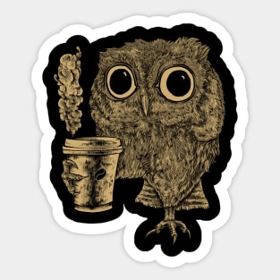 Owl Coffee Sleepy Funny Espresso Cute Sticker